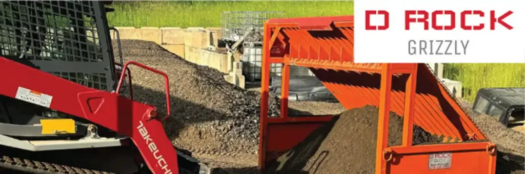 Rock screen with skid steer